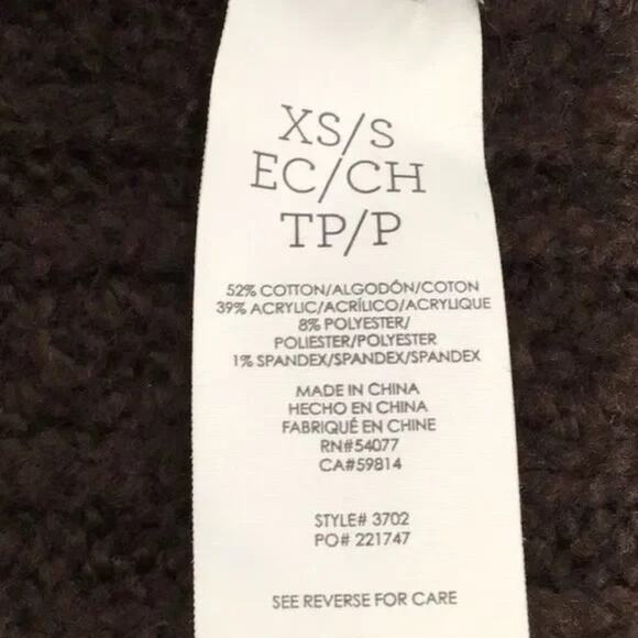 Cabi REPOSE Chunky Thick Knit Dark Chocolate Brown Oversized Cape Cardigan Sweat - Picture 7 of 7